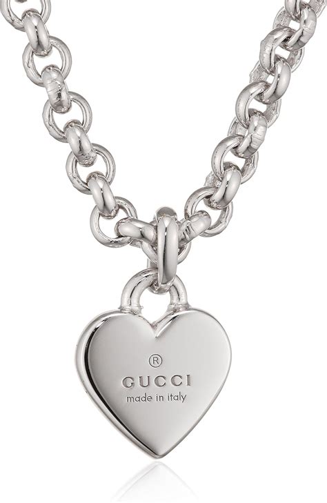 gucci heart pendant necklace gold|gucci silver and onyx necklace.